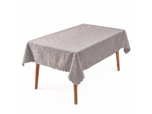 Nappe de table - 140x240 cm - nappe imperméable effet lotus et anti-taches - gris clair