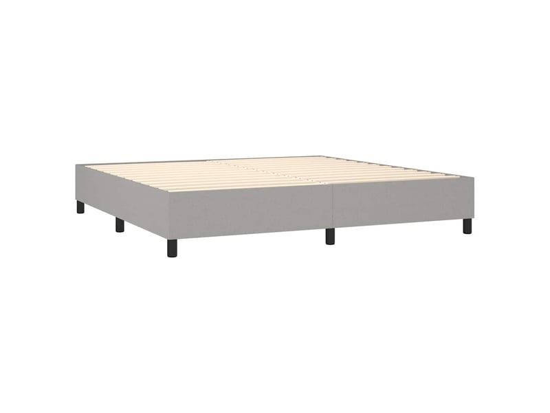  Lit double- lit adulte -  cadre de lit à lattes gris clair 200x200 cm tissu  - Conforama C