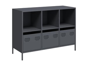 Buffet - bahut - meuble de rangement anthracite 101,5x39x73,5 cm acier laminé à froid
