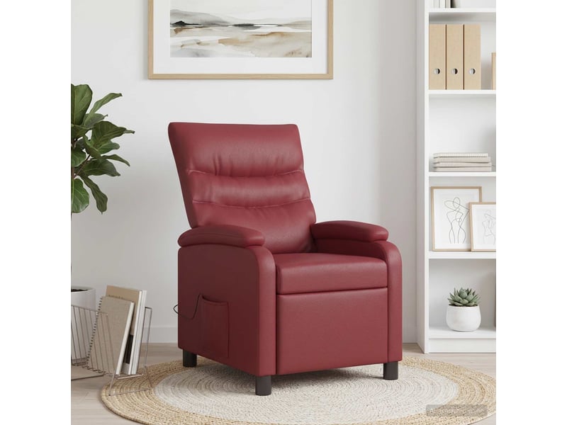  Vidaxl fauteuil de massage inclinable bordeaux simili cuir  - Conforama B
