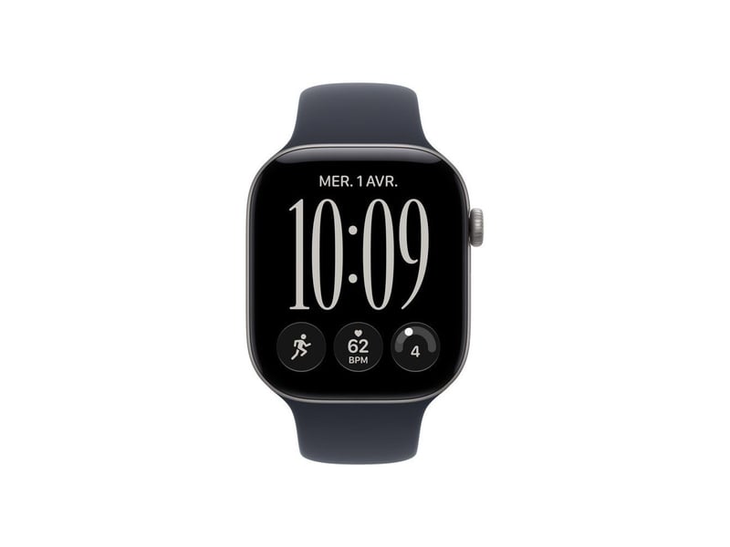  Montre connectee gps 46 mm aluminium space grey ecran oled 1,96 nfc wi-fi bluetooth 5.3 uwb avec bracelet sport bleu marine ml MJEJ4ZRA - Conforama B