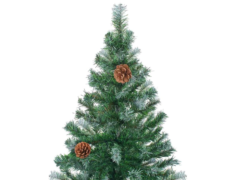  Sapin de noël, arbre de noël artificiel pré-éclairé et boules pommes de pin 180cm shl5483  - Conforama C