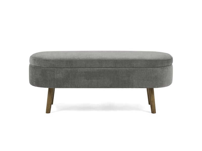  Banc coffre avec rangement 20 l en tissu chenille gris foncé 110x40x42 cm W3358P451516 - Conforama A