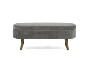 Banc coffre avec rangement 20 l en tissu chenille gris foncé 110x40x42 cm