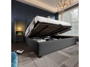 Lit coffre 180x200 cm SOGEU coloris gris