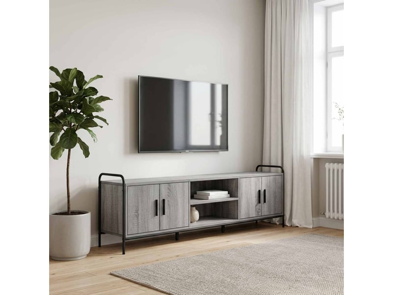 Meuble tv, banc tv 167,5x33x50 cm sonoma gris bois d'ingénierie - Conforama B