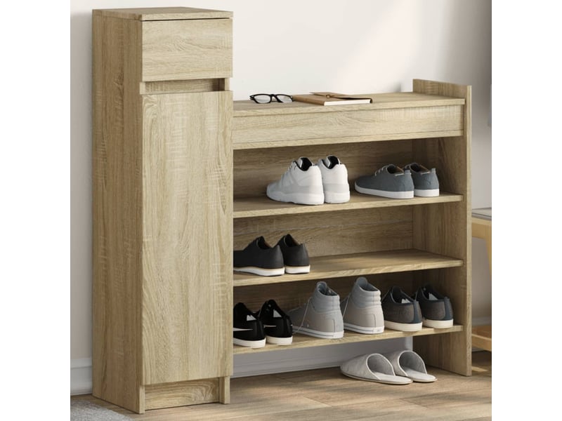  Meuble à chaussure, armoire à chaussures chêne sonoma bois d'ingénierie  - Conforama B