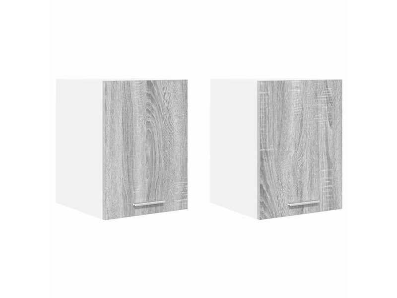  Armoire suspendue 2 pcs gris sonoma et blanc bois d'ingénierie shl3260  - Conforama A