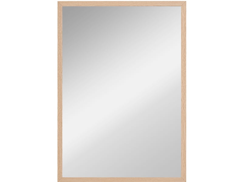  Miroir mural rectangulaire 50 x 70 cm – naturel – cadre décoratif en mdf avec 4 crochets de suspension  - Conforama A