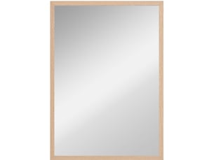Miroir mural rectangulaire 50 x 70 cm – naturel – cadre décoratif en mdf avec 4 crochets de suspension