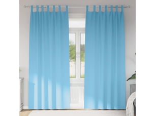 Lot de 2 rideaux occultants, rideaux black-out avec anneaux bleu clair 245 x 140 cm cf44594