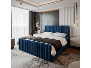 Lit avec rangement 140x200 cm <strong>MASSENO</strong> <strong></strong> coloris bleu