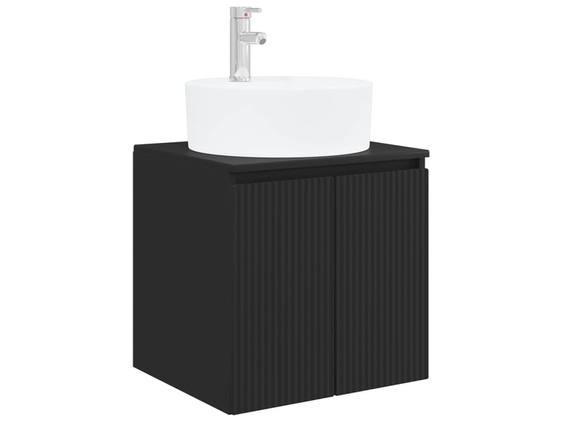  Vanité de lavabo mural, meuble de rangement noir 49.5x44.5x65 cm shl4670  - Conforama A