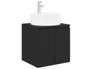 Vanité de lavabo mural, meuble de rangement noir 49.5x44.5x65 cm shl4670