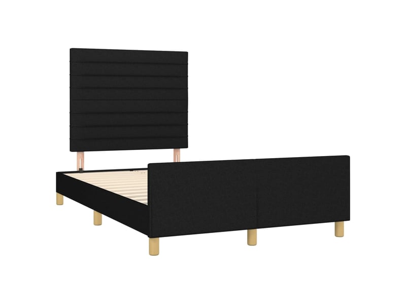  Lit double- lit adulte -  cadre de lit sans matelas noir 120x190 cm tissu  - Conforama B
