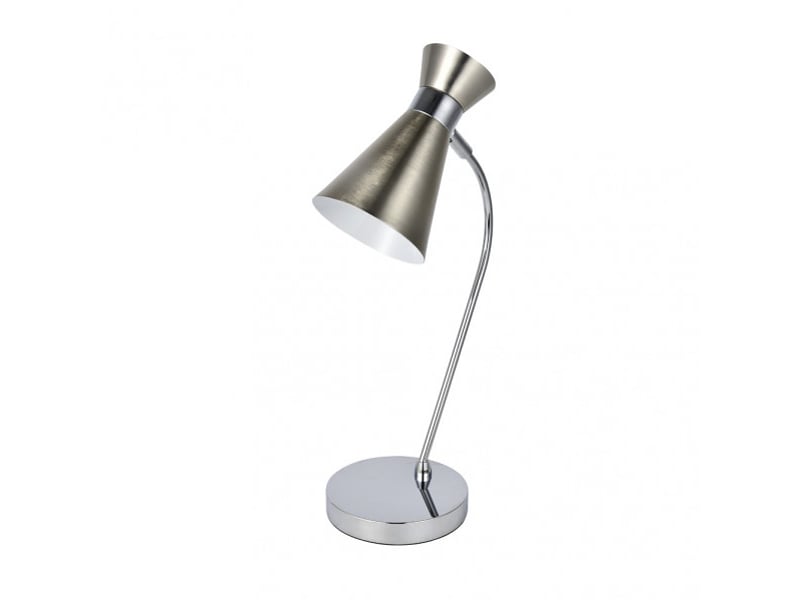  Lampe de bureau fabrilamp petra nickelchromé 1 x e14 orientable 48x24x15 cm 154371003 - Conforama A