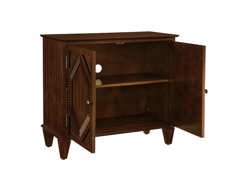 Buffet,85,29x40,01x76,50 cm,2 portes et rangement,mdf,coloris noyer - Conforama D