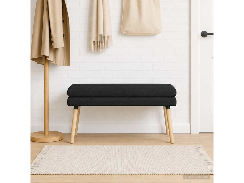  Banc d'entrée, banc à double couche noir 110x40x47 cm tissu  - Conforama B