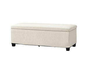 Banc coffre tcqpz rembourré 112 x 42 x 40 cm rangement 84 l polyester beige