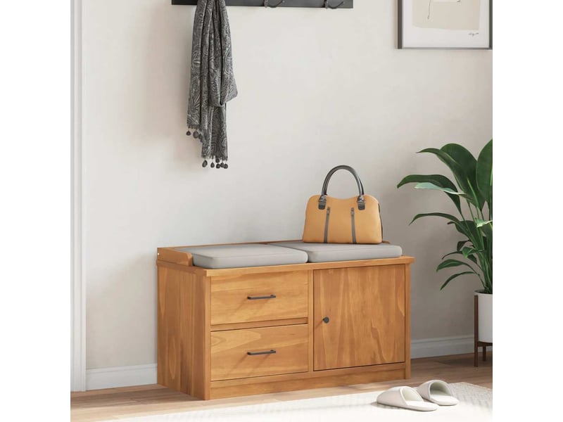 Banc de couloir, banc de rangement sandnes 87x40x50 cm bois de pin massif shl53919  - Conforama B