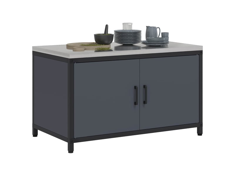 Meuble de rangement de cuisine hattem anthracite acier - Conforama C