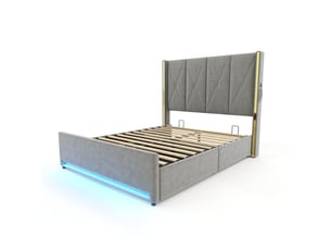 Lit simple 90x200 cm MAISONORA coloris gris