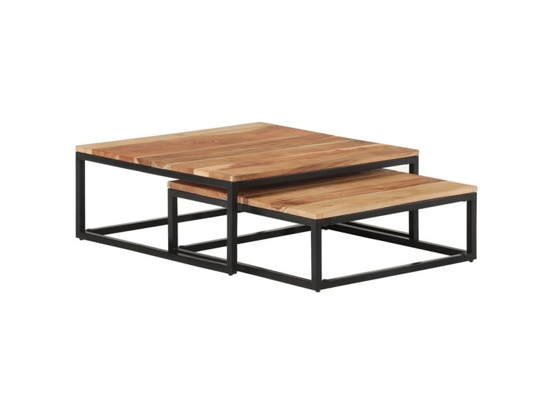  Tables basses gigognes 2 pcs | table de salon bois d'acacia massif  - Conforama A