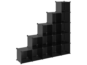 Cubes de rangement 15 pcs noir pp