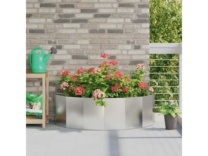  Jardinière - bac à fleurs argent 120 x 60 x 35 cm acier inoxydable  - Conforama B