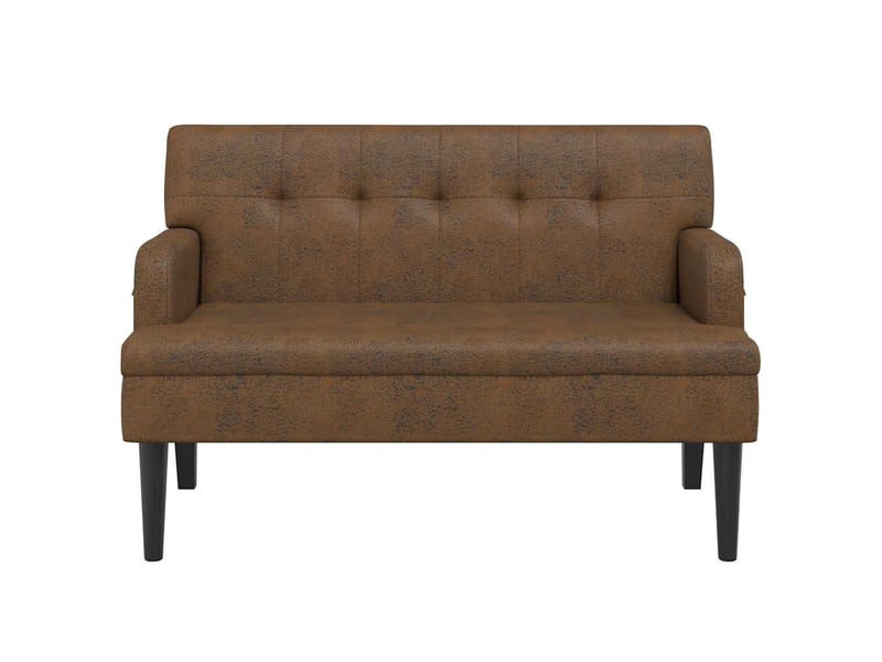 Canapé 2 places avec dossier marron 112x65,5x75 cm similicuir daim - Conforama C