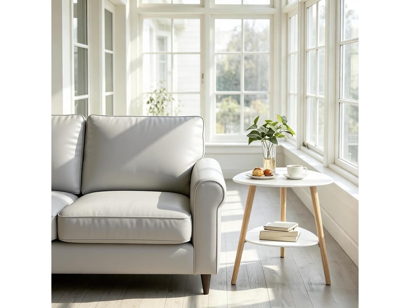  Table d'appoint 2 étagères blanche 50 x 40 cm homvra  - Conforama C