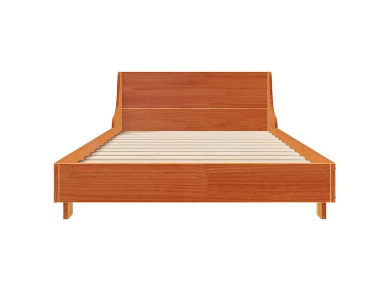  Lit simple- lit adulte -  cadre de lit sans matelas  marron 100x200cm bois pin massif  - Conforama C