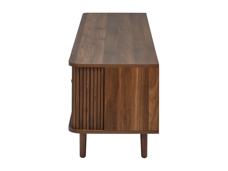  Meuble tv bas 165 cm en mdf avec 4 tiroirs et 2 portes coulissantes, grand espace de rangement et coins arrondis, design moderne pour salon, pour aménagement intérieur moderne OPULERANE TRADING LTD - Conforama C