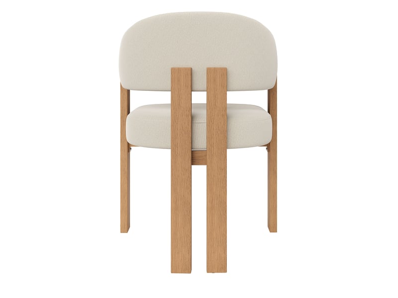 Lot de 2 chaises de salle à manger 49x47x78cm, beige et naturel, garnissage épais, meuble de cuisine, effet bois, métal  - Conforama D
