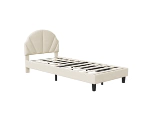 Lit simple 90x200 cm <strong>BRILVERDE </strong>  <strong></strong> coloris beige