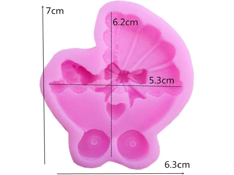  Transport bébé gâteau en silicone moule bow tie fondant moule en silicone pour décoration de gâteau moule à gâteau moule de chocolat (rose) NO Commercial reference - Conforama D