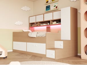 Lit simple 90x200 cm <strong>LEYTN</strong>  <strong></strong> coloris naturel