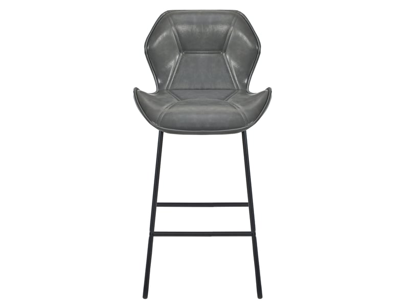  Lot de 2 tabourets de bar,48,5x47x91,5 cm,avec dossier,similicuir,gris  - Conforama D