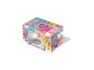 Boite bijoux creatif care bears avec perles et breloques miroir integre