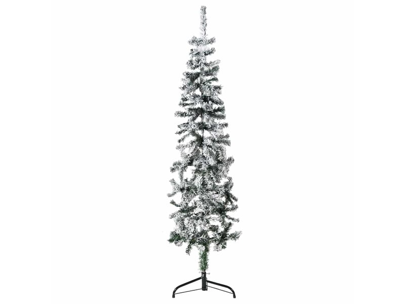  Demi sapin de noël, arbre de noël artificiel mince avec neige floquée 150 cm  - Conforama B