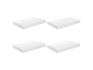 Lot de 4 étagères flottantes, étagères murales blanc brillant 40x23,5x3,8 cm mdf cf42271