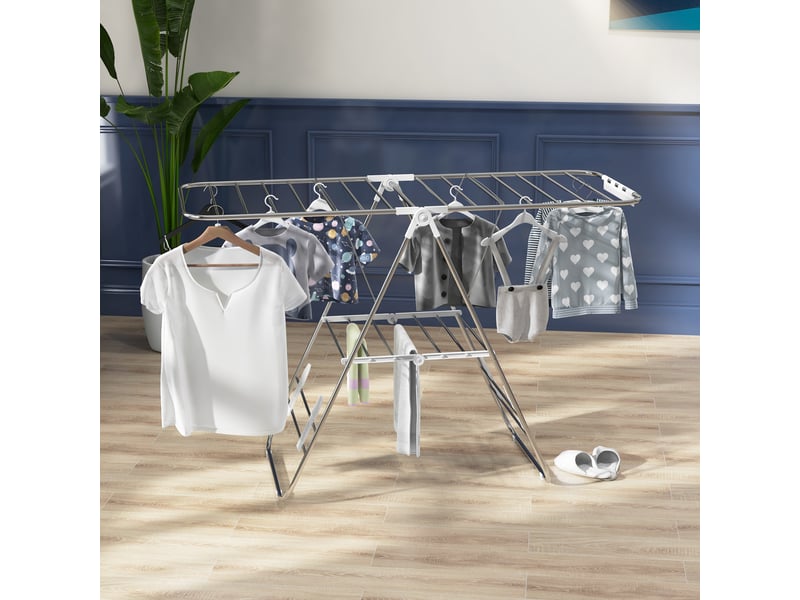  Séchoir à linge pliable à 2 niveaux réglables, dimensions 148 l x 60,5 l x 98 h cm  - Conforama C