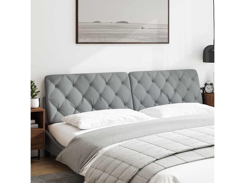  Coussin de tête de lit gris clair 200 cm tissu cf55944  - Conforama A