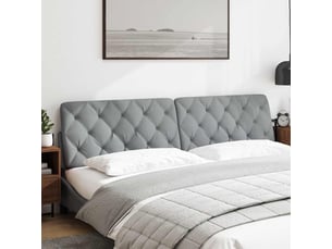 Coussin de tête de lit gris clair 200 cm tissu cf55944