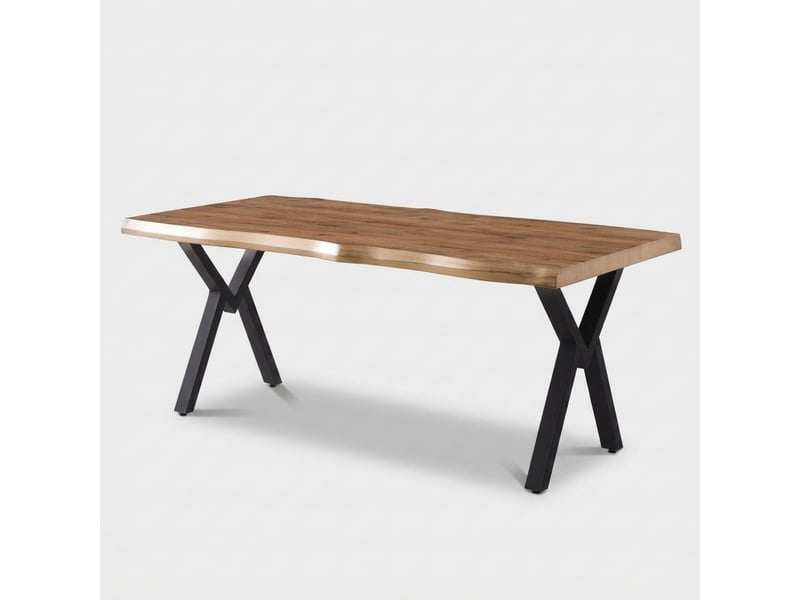 Table de salle à manger rectangulaire avec pieds en métal gala - Conforama A