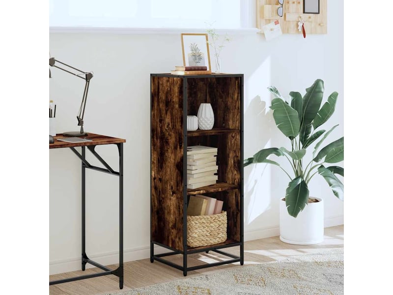  Bibliothèque, étagère de rangement chêne fumé 40x35x107,5 cm bois d'ingénierie  - Conforama C