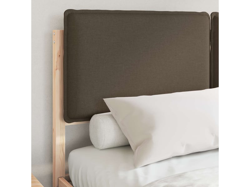  Lit double- lit adulte -  cadre de lit avec tête de lit rembourrée taupe 135 x 190 cm  - Conforama B