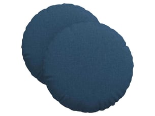 Lot de 2 coussins de siège, coussins décoratifs tissu bleu ø40 x 13 cm cf59773
