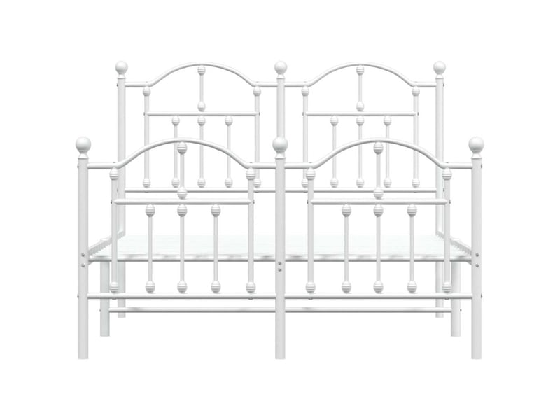  Lit double- lit adulte -  cadre de lit métal sans matelas et pied de lit blanc 120x190 cm  - Conforama D