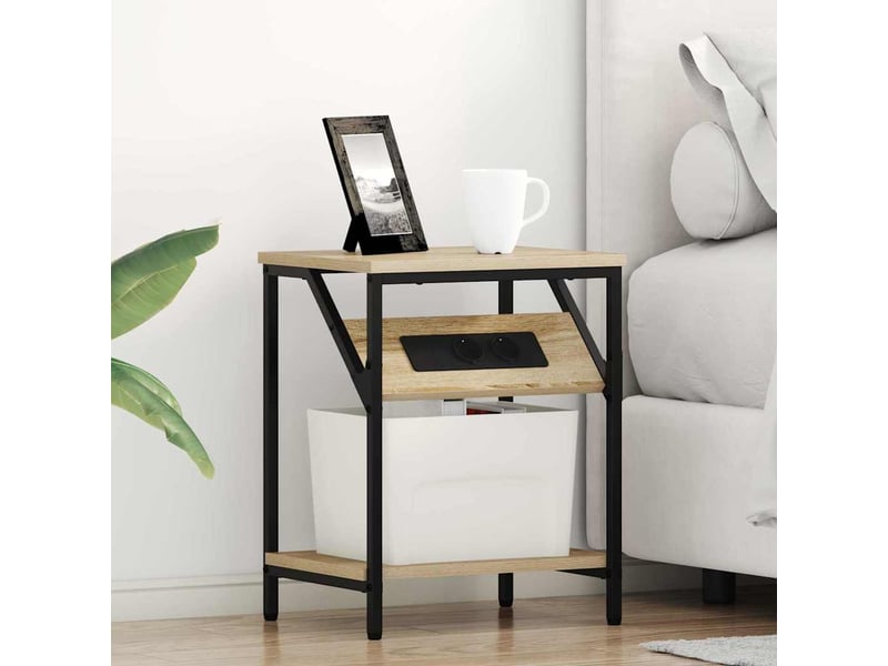  Table de chevet, table de nuit chêne sonoma 38 x 30 x 48 cm  - Conforama B